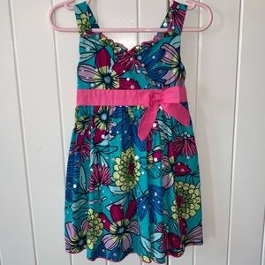 2T Bright Floral Sequined Sundress